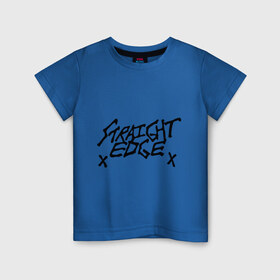 Детская футболка хлопок с принтом Straight edge (sXe)1 , 100% хлопок | круглый вырез горловины, полуприлегающий силуэт, длина до линии бедер | heavy metal | metal | rock | trash metal | метал | металл | рок | трэш метал | хеви метал