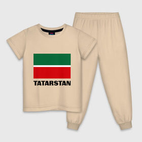 Детская пижама хлопок с принтом Флаг Татарстана , 100% хлопок |  брюки и футболка прямого кроя, без карманов, на брюках мягкая резинка на поясе и по низу штанин
 | tatarstan | татарские | татарстан | татары | флаг | флаг татарстан