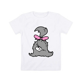 Детская футболка хлопок с принтом Милая собачонка , 100% хлопок | круглый вырез горловины, полуприлегающий силуэт, длина до линии бедер | бантик | зверушка | песик | собака | собачка | шерсть | щенок | щеночек