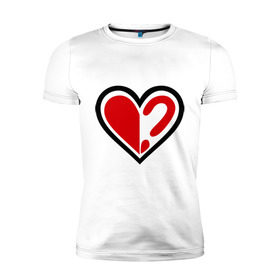Мужская футболка премиум с принтом без 2-ой половинки , 92% хлопок, 8% лайкра | приталенный силуэт, круглый вырез ворота, длина до линии бедра, короткий рукав | без второй половины | вопрос | вторая половина | любовь | одинок | одиночиство | отношения | половинка | половинка сердца | сердце