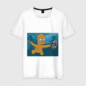 Мужская футболка хлопок с принтом Nevermind (Simpsons) , 100% хлопок | прямой крой, круглый вырез горловины, длина до линии бедер, слегка спущенное плечо. | nevermind | nevermind simpsons | nirvana | nirvana nevermind | rock | simpsons | нирвана | нирвана nevermind | нирвана симпсонс | ребенок | рок | символика nirvana | символика нирвана | симпсонс