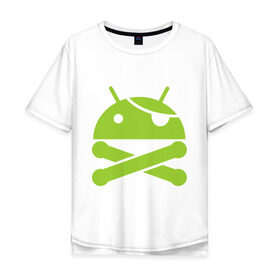 Мужская футболка хлопок Oversize с принтом Android super user , 100% хлопок | свободный крой, круглый ворот, “спинка” длиннее передней части | пират