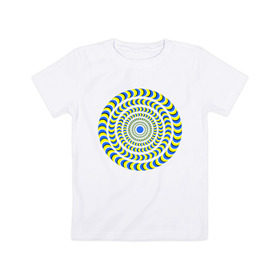 Детская футболка хлопок с принтом Психоделика полноцвет , 100% хлопок | круглый вырез горловины, полуприлегающий силуэт, длина до линии бедер | гипноз | гипнотические | круг | оптическая иллюзия