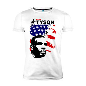 Мужская футболка премиум с принтом боксер Mike Tyson , 92% хлопок, 8% лайкра | приталенный силуэт, круглый вырез ворота, длина до линии бедра, короткий рукав | boxing
