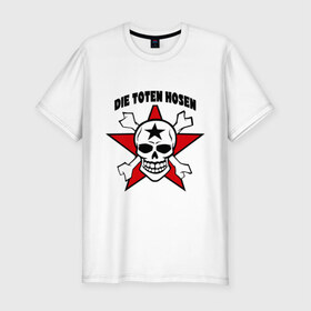 Мужская футболка премиум с принтом Die toten hosen (2) , 92% хлопок, 8% лайкра | приталенный силуэт, круглый вырез ворота, длина до линии бедра, короткий рукав | heavy metal | metal | rock | trash metal | метал | рок | трэш метал | хеви метал | череп | черепок | черепушка