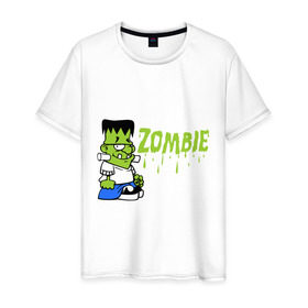 Мужская футболка хлопок с принтом Zombie (2) , 100% хлопок | прямой крой, круглый вырез горловины, длина до линии бедер, слегка спущенное плечо. | 