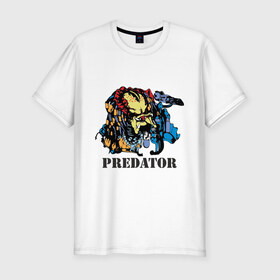 Мужская футболка премиум с принтом Predator , 92% хлопок, 8% лайкра | приталенный силуэт, круглый вырез ворота, длина до линии бедра, короткий рукав | хищник