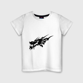 Детская футболка хлопок с принтом тату-дракон6 , 100% хлопок | круглый вырез горловины, полуприлегающий силуэт, длина до линии бедер | dragon | tatu | дракон | тату | черный дракон