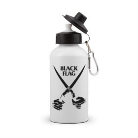 Бутылка спортивная с принтом Black Flag (1) , металл | емкость — 500 мл, в комплекте две пластиковые крышки и карабин для крепления | hard | hardcor | hardcore | hardstyle | rock | ножницы | рок | руки | хард | хард рок
