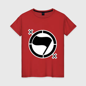 Женская футболка хлопок с принтом Black Flag (2) , 100% хлопок | прямой крой, круглый вырез горловины, длина до линии бедер, слегка спущенное плечо | hard | hardcor | hardcore | hardstyle | rock | рок | флаг | хард | хард рок