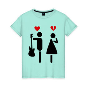 Женская футболка хлопок с принтом Выбор гитариста , 100% хлопок | прямой крой, круглый вырез горловины, длина до линии бедер, слегка спущенное плечо | гитара