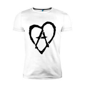 Мужская футболка премиум с принтом Анархия в сердце , 92% хлопок, 8% лайкра | приталенный силуэт, круглый вырез ворота, длина до линии бедра, короткий рукав | анархизм | анархия | музыка | сердце
