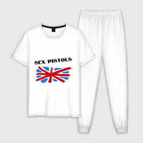 Мужская пижама хлопок с принтом Sex Pistols (3) , 100% хлопок | брюки и футболка прямого кроя, без карманов, на брюках мягкая резинка на поясе и по низу штанин
 | 