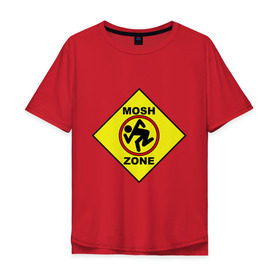Мужская футболка хлопок Oversize с принтом Mosh zone , 100% хлопок | свободный крой, круглый ворот, “спинка” длиннее передней части | 