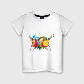 Детская футболка хлопок с принтом Life - Жизнь , 100% хлопок | круглый вырез горловины, полуприлегающий силуэт, длина до линии бедер | надпись | разноцветный | слово | узоры | цвета | цветной