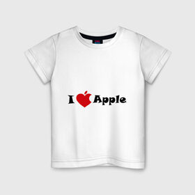 Детская футболка хлопок с принтом я люблю яблоко , 100% хлопок | круглый вырез горловины, полуприлегающий силуэт, длина до линии бедер | apple | антибренд | люблю эпл | я люблю apple | яблоко
