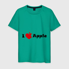 Мужская футболка хлопок с принтом я люблю яблоко , 100% хлопок | прямой крой, круглый вырез горловины, длина до линии бедер, слегка спущенное плечо. | apple | антибренд | люблю эпл | я люблю apple | яблоко