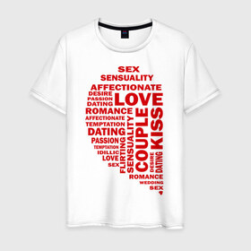 Мужская футболка хлопок с принтом Love words (мужская) , 100% хлопок | прямой крой, круглый вырез горловины, длина до линии бедер, слегка спущенное плечо. | 