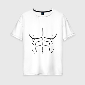 Женская футболка хлопок Oversize с принтом мужской торс , 100% хлопок | свободный крой, круглый ворот, спущенный рукав, длина до линии бедер
 | атлет | бицепсы | голое тело | грудь | качок | мужское тело | мускулы | мышцы | пресс | рельеф | тело