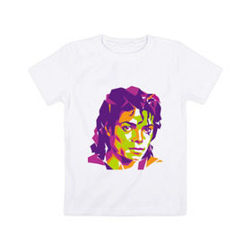 Детская футболка хлопок с принтом Michael Jackson полноцвет , 100% хлопок | круглый вырез горловины, полуприлегающий силуэт, длина до линии бедер | Тематика изображения на принте: jackson | michael | michael jackson | pop | джексон | знаменитость | майкл | майкл джексон | певец | поп | портрет