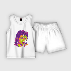 Детская пижама с шортами хлопок с принтом Michael Jackson полноцвет ,  |  | Тематика изображения на принте: jackson | michael | michael jackson | pop | джексон | знаменитость | майкл | майкл джексон | певец | поп | портрет