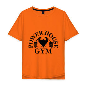 Мужская футболка хлопок Oversize с принтом Power House Gym , 100% хлопок | свободный крой, круглый ворот, “спинка” длиннее передней части | power house gym | бодибилдинг | для качков | жим | качкам | силовой спорт | силовой экстрим | спорт