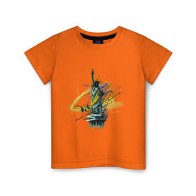Детская футболка хлопок с принтом Статуя свободы принт , 100% хлопок | круглый вырез горловины, полуприлегающий силуэт, длина до линии бедер | france | paris | париж | свобода | статуя свободы | франция