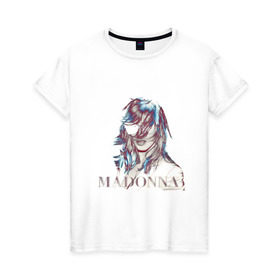 Женская футболка хлопок с принтом Madonna , 100% хлопок | прямой крой, круглый вырез горловины, длина до линии бедер, слегка спущенное плечо | madona | madonna | знаменитость | знаменитые личности | мадона | мадонна | музыка | портрет