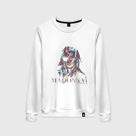 Женский свитшот хлопок с принтом Madonna , 100% хлопок | прямой крой, круглый вырез, на манжетах и по низу широкая трикотажная резинка  | madona | madonna | знаменитость | знаменитые личности | мадона | мадонна | музыка | портрет