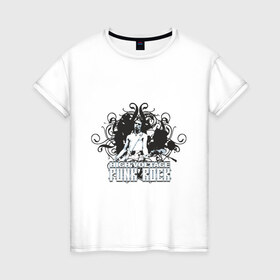 Женская футболка хлопок с принтом High Voltage Punk Rock , 100% хлопок | прямой крой, круглый вырез горловины, длина до линии бедер, слегка спущенное плечо | punk rock | высокое напряжение | музыка | панк рок | рок