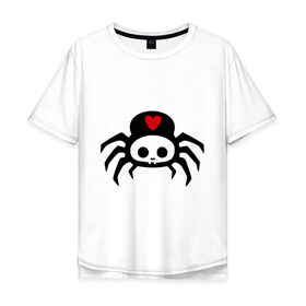 Мужская футболка хлопок Oversize с принтом Spider-Skull , 100% хлопок | свободный крой, круглый ворот, “спинка” длиннее передней части | скелет