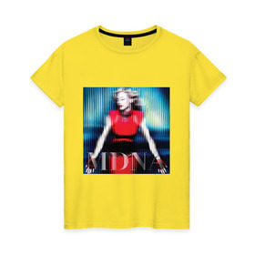 Женская футболка хлопок с принтом MDNA , 100% хлопок | прямой крой, круглый вырез горловины, длина до линии бедер, слегка спущенное плечо | madona | madonna | mdna | знаменитость | мадона | мадонна | музыка | певица