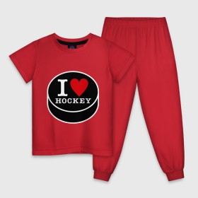 Детская пижама хлопок с принтом Я люблю хоккей (шайба) , 100% хлопок |  брюки и футболка прямого кроя, без карманов, на брюках мягкая резинка на поясе и по низу штанин
 | hockey | hokey | hokkey | матч | спорт | спортивный | хокей | хоккеист | чемпионат