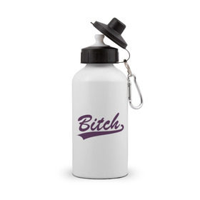Бутылка спортивная с принтом Bitch Girl , металл | емкость — 500 мл, в комплекте две пластиковые крышки и карабин для крепления | 
