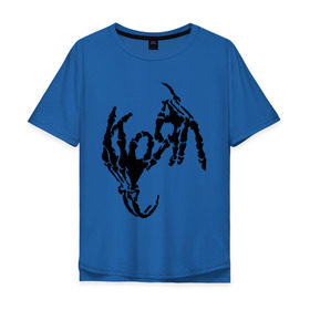 Мужская футболка хлопок Oversize с принтом Korn bones , 100% хлопок | свободный крой, круглый ворот, “спинка” длиннее передней части | Тематика изображения на принте: korn | metal | группы | корн | логотип | метал | музыка | рок группы | рок музыка