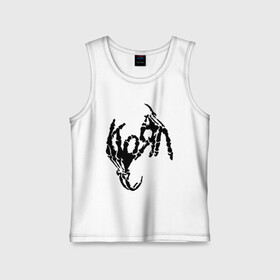 Детская майка хлопок с принтом Korn bones ,  |  | korn | metal | группы | корн | логотип | метал | музыка | рок группы | рок музыка