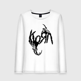 Женский лонгслив хлопок с принтом Korn bones , 100% хлопок |  | korn | metal | группы | корн | логотип | метал | музыка | рок группы | рок музыка