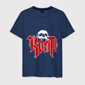 Мужская футболка хлопок с принтом Korn(2) , 100% хлопок | прямой крой, круглый вырез горловины, длина до линии бедер, слегка спущенное плечо. | Тематика изображения на принте: korn | metal | группы | корн | логотип | метал | музыка | рок группы | рок музыка
