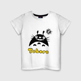 Детская футболка хлопок с принтом Totoro тоторо , 100% хлопок | круглый вырез горловины, полуприлегающий силуэт, длина до линии бедер | 