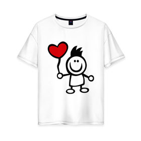 Женская футболка хлопок Oversize с принтом Для влюбленных (2) , 100% хлопок | свободный крой, круглый ворот, спущенный рукав, длина до линии бедер
 | влюбенные | для двоих | любимая | любимый | люблю | любовь | мальчик | отношения | парные | парочка | сердечко | сердце