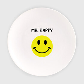 Тарелка с принтом мистер счастье , фарфор | диаметр - 210 мм
диаметр для нанесения принта - 120 мм | happy | mr. happy | smile | мистер хэппи | рожица | смайл | смайлик | счастье