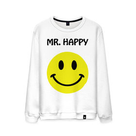 Мужской свитшот хлопок с принтом мистер счастье , 100% хлопок |  | happy | mr. happy | smile | мистер хэппи | рожица | смайл | смайлик | счастье
