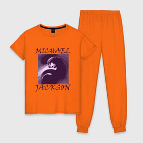 Женская пижама хлопок с принтом Michael Jackson с шляпой , 100% хлопок | брюки и футболка прямого кроя, без карманов, на брюках мягкая резинка на поясе и по низу штанин | mj | исполнитель | майкл джексон | музыка | певец | поп музыка