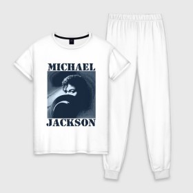 Женская пижама хлопок с принтом Michael Jackson с шляпой (2) , 100% хлопок | брюки и футболка прямого кроя, без карманов, на брюках мягкая резинка на поясе и по низу штанин | mj | в шляпе | исполнитель | майкл джексон | музыка | певец | поп музыка | шляпа