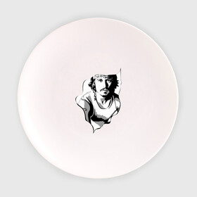 Тарелка 3D с принтом Джонни Депп , фарфор | диаметр - 210 мм
диаметр для нанесения принта - 120 мм | depp | johnny