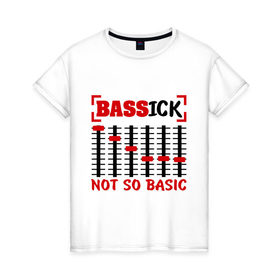 Женская футболка хлопок с принтом Bass Ink Agressive Dub , 100% хлопок | прямой крой, круглый вырез горловины, длина до линии бедер, слегка спущенное плечо | эквалайзер