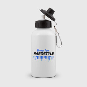 Бутылка спортивная с принтом Time for Hardstyle , металл | емкость — 500 мл, в комплекте две пластиковые крышки и карабин для крепления | Тематика изображения на принте: 