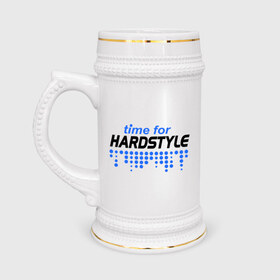 Кружка пивная с принтом Time for Hardstyle ,  керамика (Материал выдерживает высокую температуру, стоит избегать резкого перепада температур) |  объем 630 мл | 