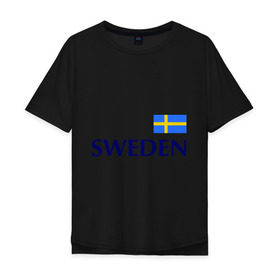 Мужская футболка хлопок Oversize с принтом Сборная Швеции - 10 , 100% хлопок | свободный крой, круглый ворот, “спинка” длиннее передней части | football | сборная швеции | флаг швеции | футбол | швеция