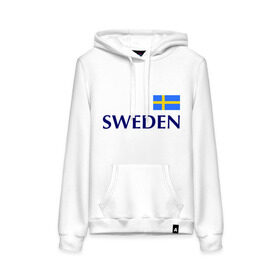 Женская толстовка хлопок с принтом Сборная Швеции - 10 , френч-терри, мягкий теплый начес внутри (100% хлопок) | карман-кенгуру, эластичные манжеты и нижняя кромка, капюшон с подкладом и шнурком | football | сборная швеции | флаг швеции | футбол | швеция